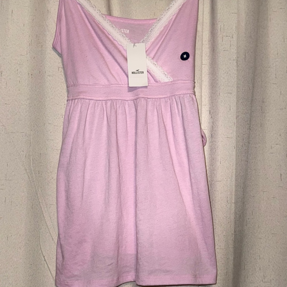 Hollister Pink Lace-trim Tie-Back Babydoll Cami (Size Medium) NWT